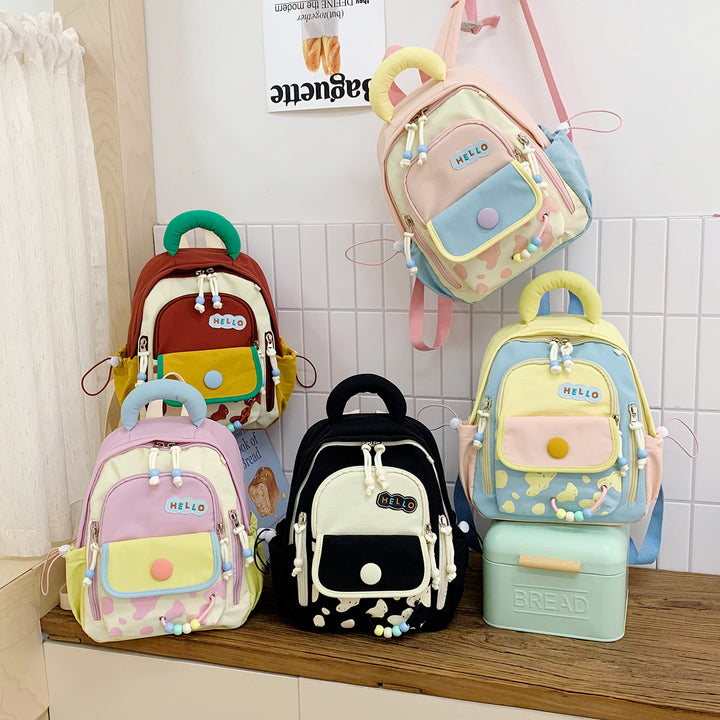Leisure Backpack with Colorful Applications and Creative Design Bowlift