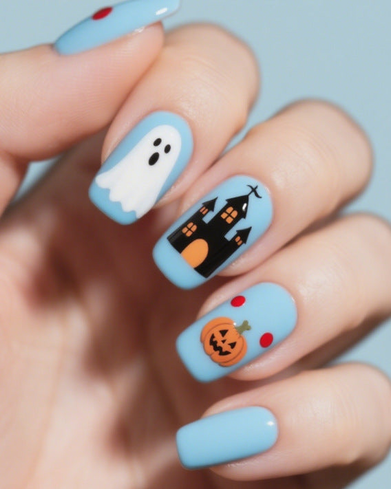 Artistic Halloween Themed Nail Art Bowlift