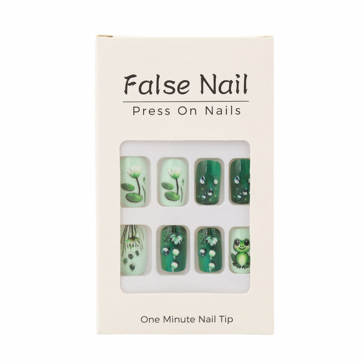 Creative art nails with frogs and plant details Bowlift