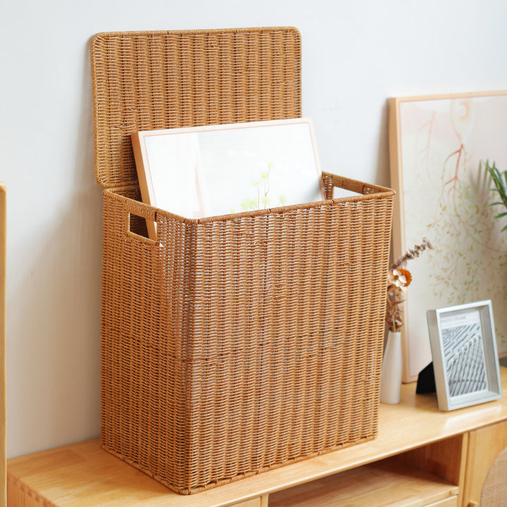 Handwoven Wicker Storage Cube Bowlift