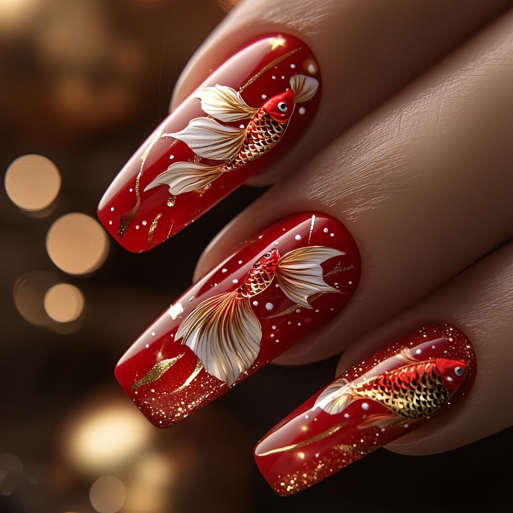 Artificial nail tips with floral accents Bowlift