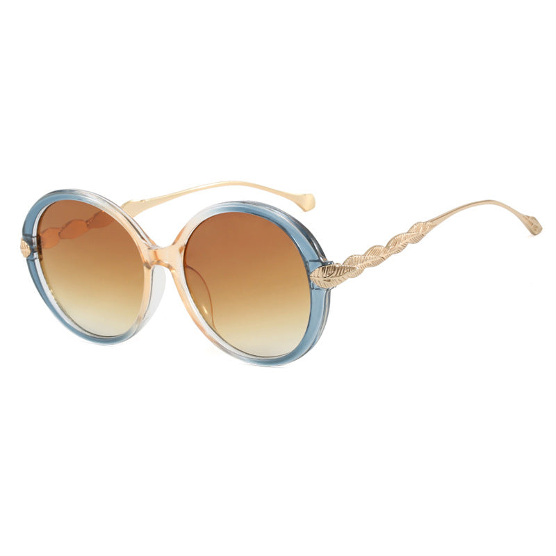 Ladies large round sunglasses with decorative metal accents Bowlift