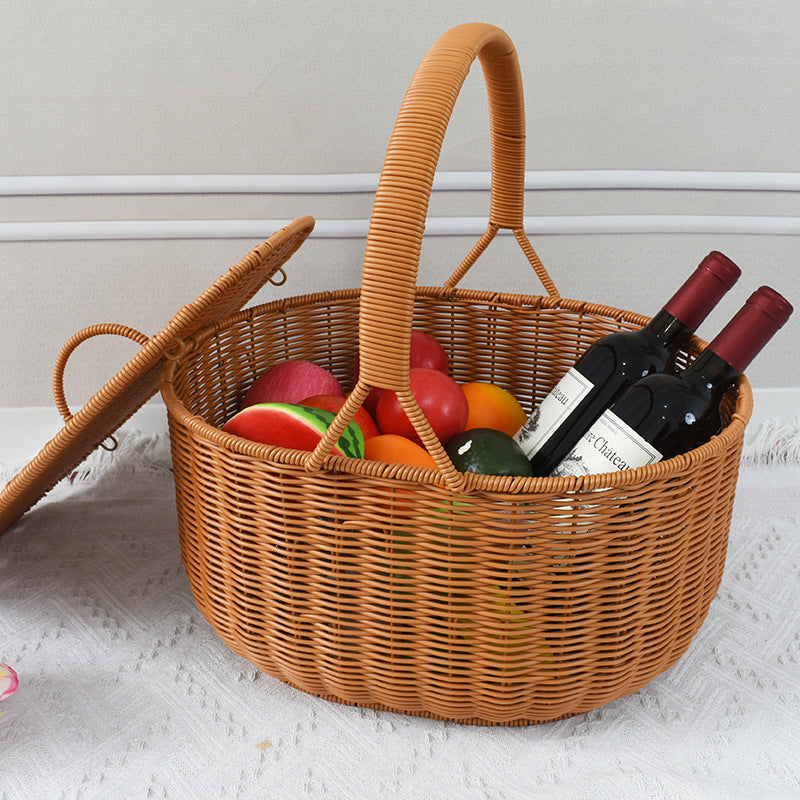 Artisan Woven Picnic Basket Bowlift