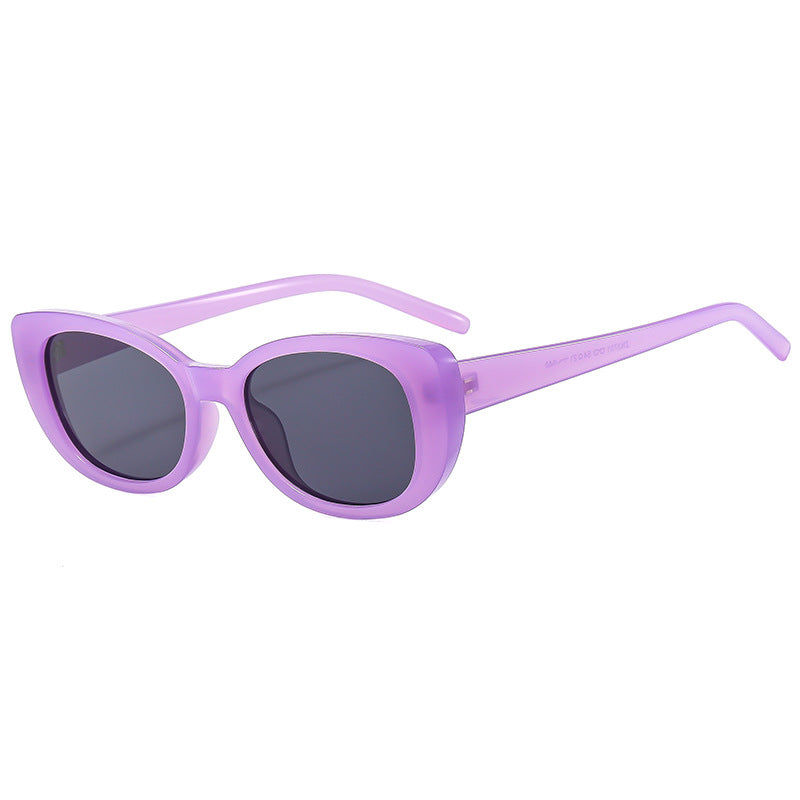 Women's Cat-Eye Sunglasses with High-Gloss Plastic Frame Bowlift