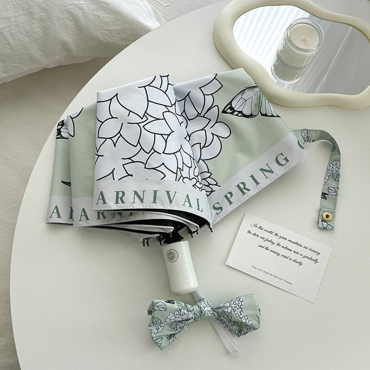 Women's Folding Umbrella with Innovative Floral Design Bowlift
