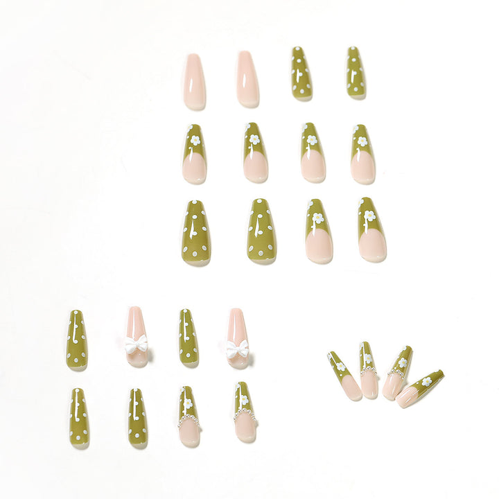 Artful Nail Extensions with Delicate Flower Design Bowlift