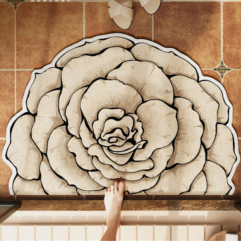 Floral Design Bath Mat Bowlift