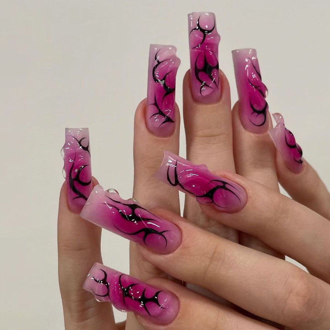 Artistic Nail Tips with Floral and Abstract Designs Bowlift 1788229281