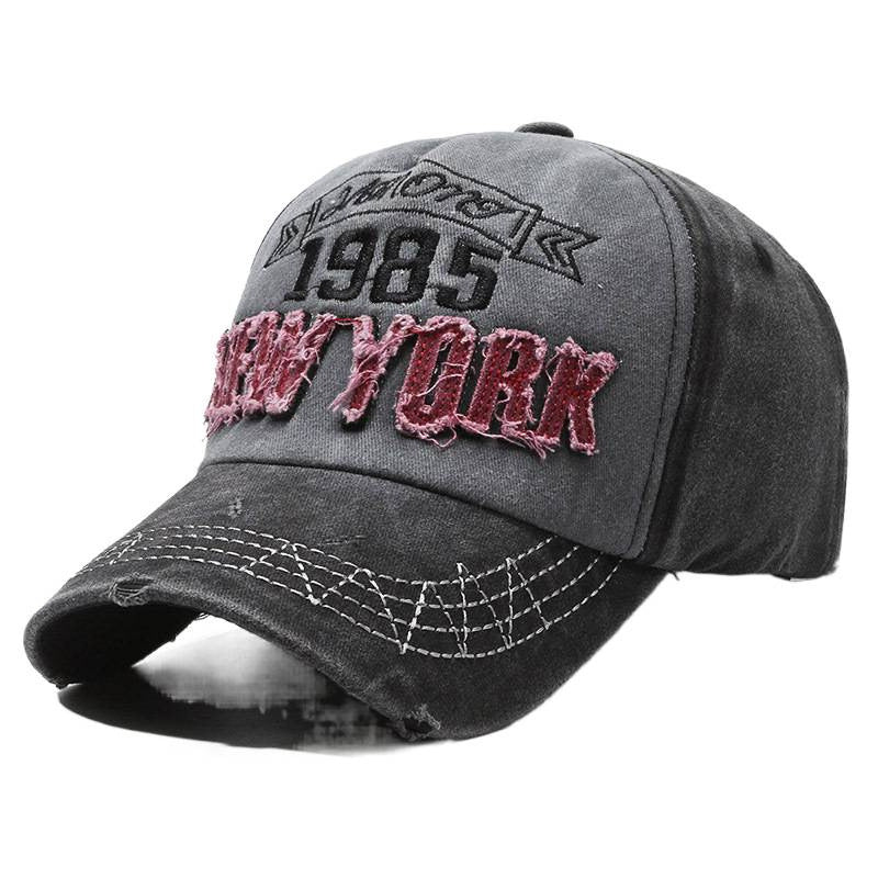 Men's Distressed Cotton Graphic Baseball Cap Bowlift