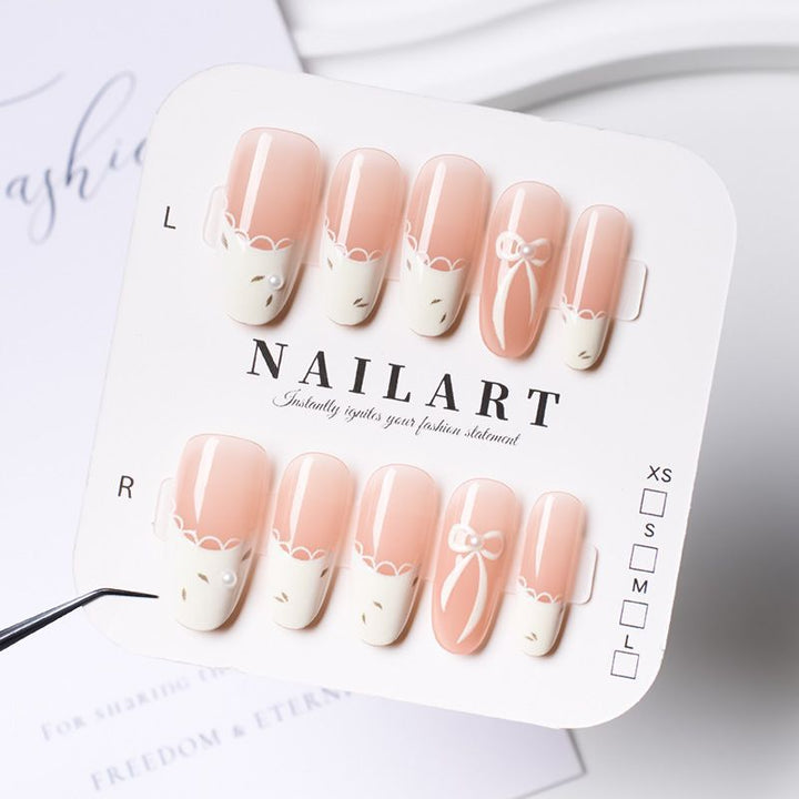 Artistic Press-On Nail Set with Cute Character Designs Bowlift