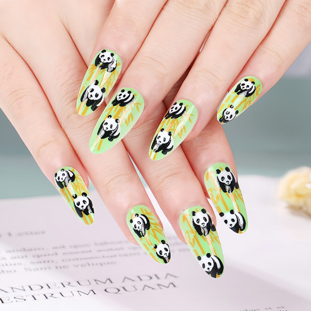 Nail art with cute panda design Bowlift