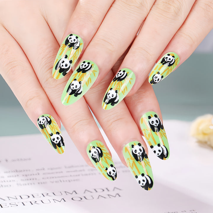 Nail art with cute panda design Bowlift