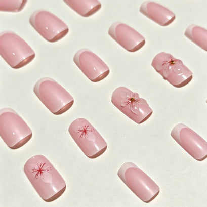 Floral Accent Press-On Nails Bowlift