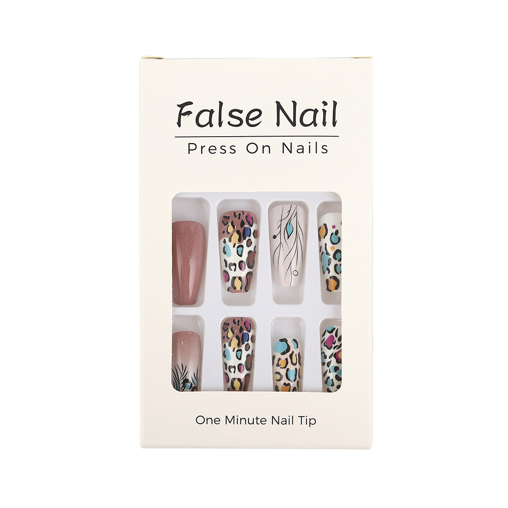 Creative Nail Art Set with Leopard and Flower Patterns Bowlift