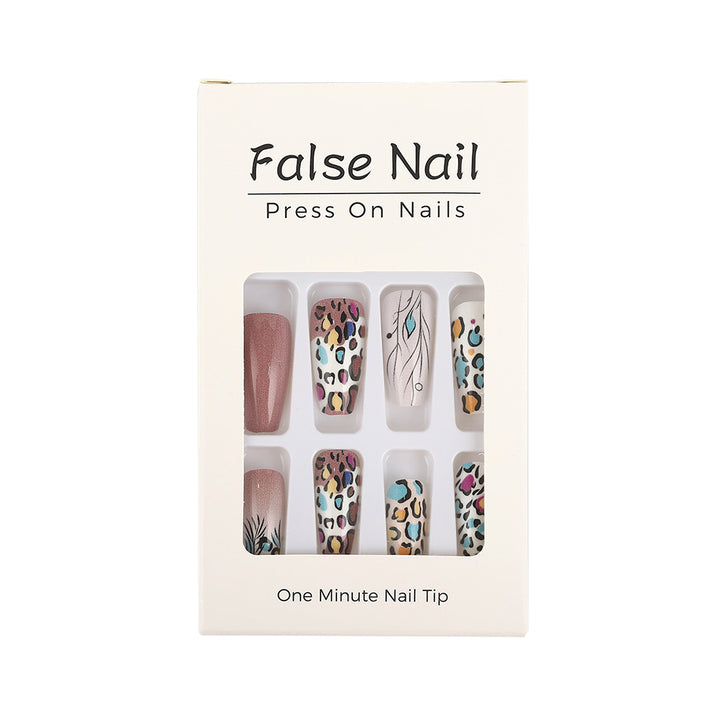 Creative Nail Art Set with Leopard and Flower Patterns Bowlift