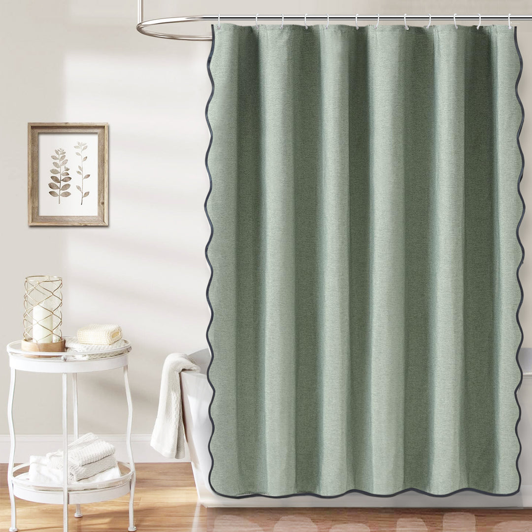 Elegant Scalloped Shower Curtain Bowlift