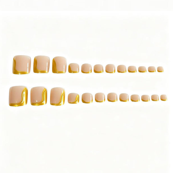 Gold Accent Artistic Nail Tips Bowlift