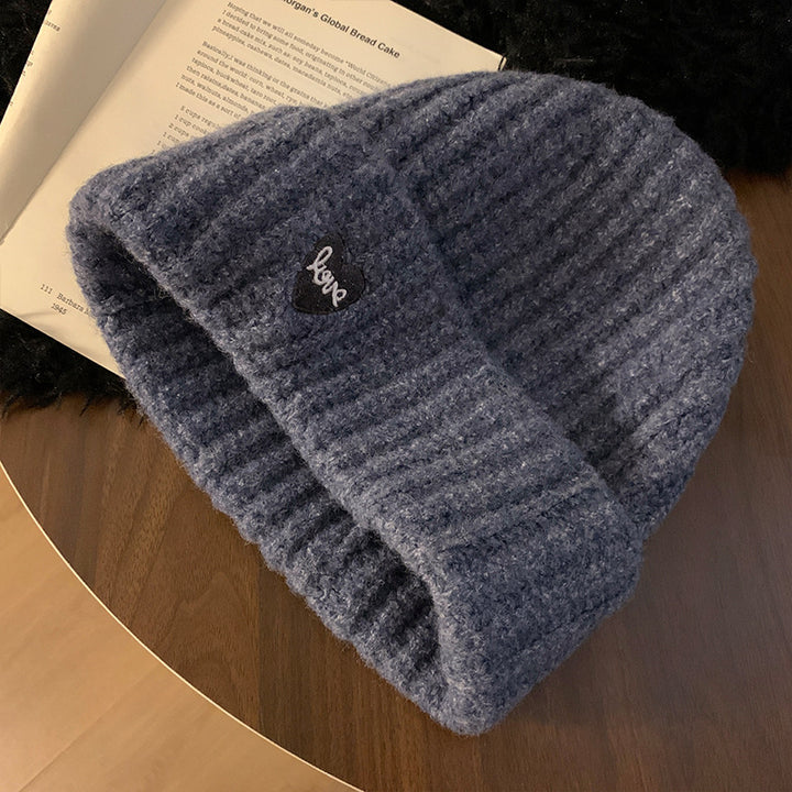 Cozy Knitted Love Patch Beanie