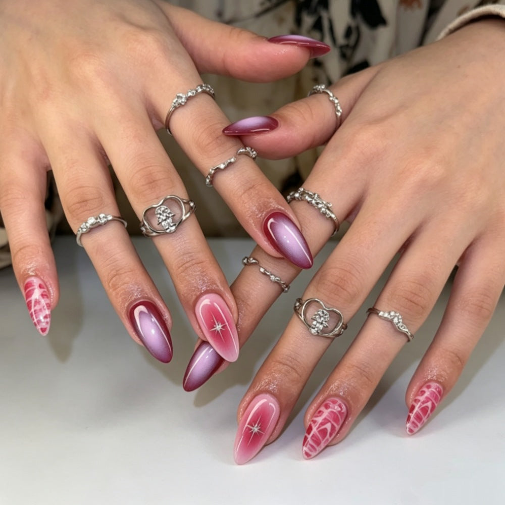 Chic Almond-Shaped Press-On Nail Set Bowlift