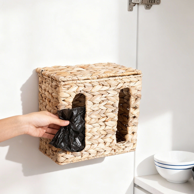 Wall-Mounted Wicker Storage Basket Bowlift
