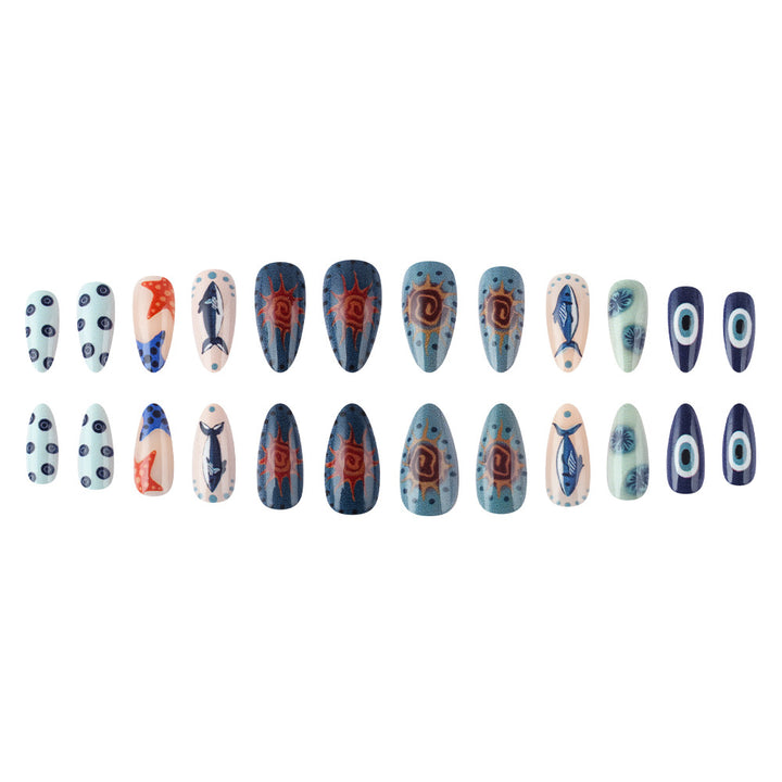 Ocean-Inspired Artistic Press-On Nails Bowlift