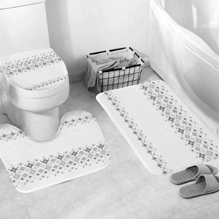 Chevron Pattern Bathroom Set Bowlift
