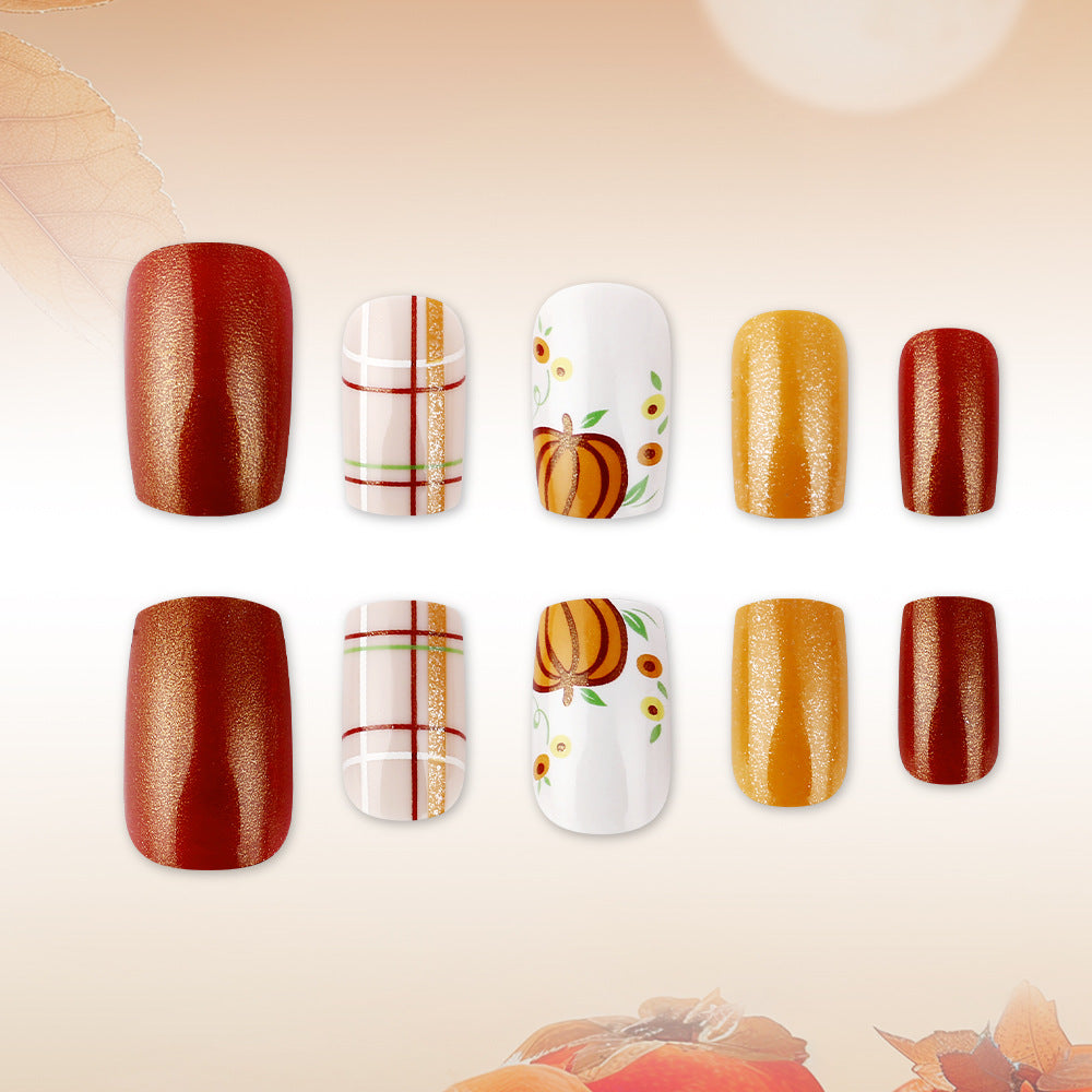 Seasonal Pumpkin-Themed Nail Art Set Bowlift