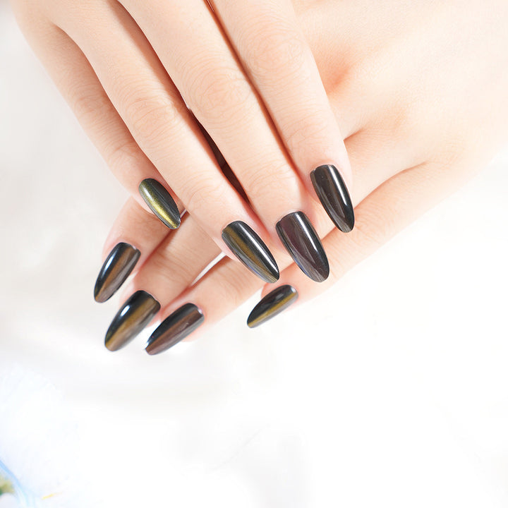 Glossy Metallic Press-On Nail Set Bowlift