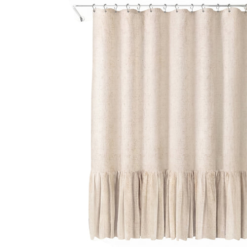 Ruffled Textured Shower Curtain Bowlift