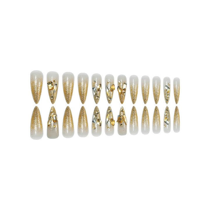 Glamorous Stiletto Press-On Nails with Glitter Accents Bowlift