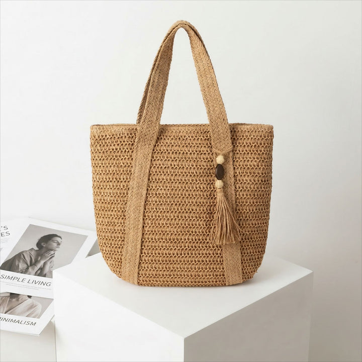 Macrame Tote with Woven Design Bowlift