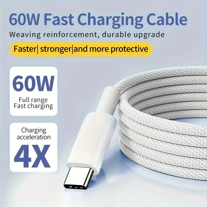 Braided USB-C to USB-A reinforced charging cable with nylon braid Bowlift