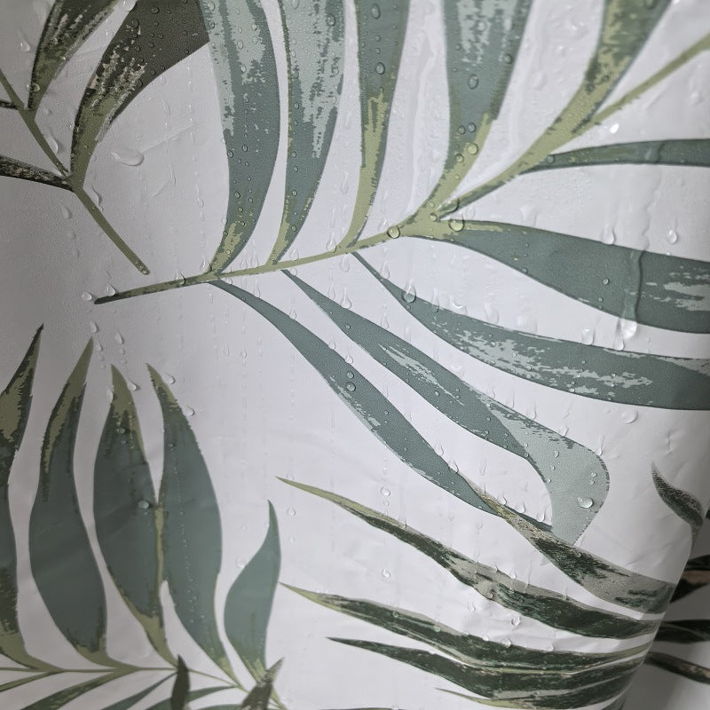 Tropical Leaf Design Shower Curtain Bowlift