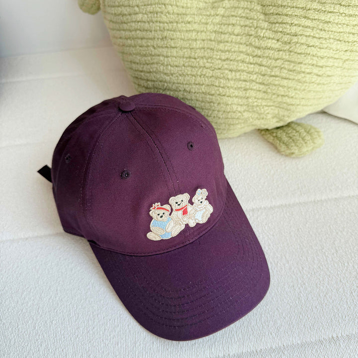 Women's Playful Embroidered Bear Cap Bowlift