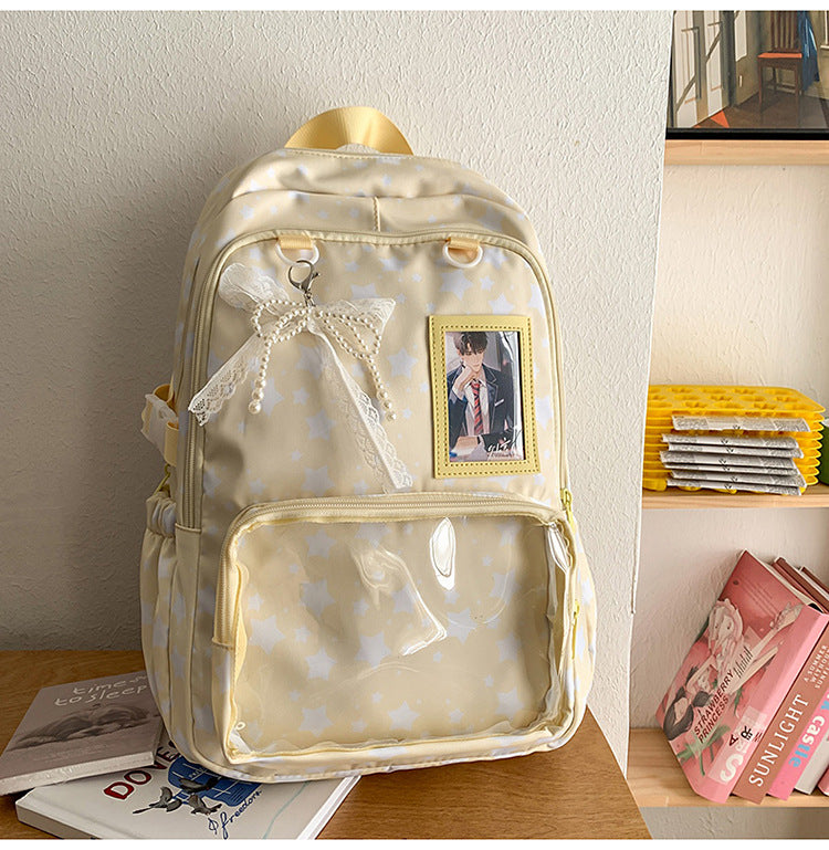 Backpack with Playful Star Design and Viewing Window Bowlift