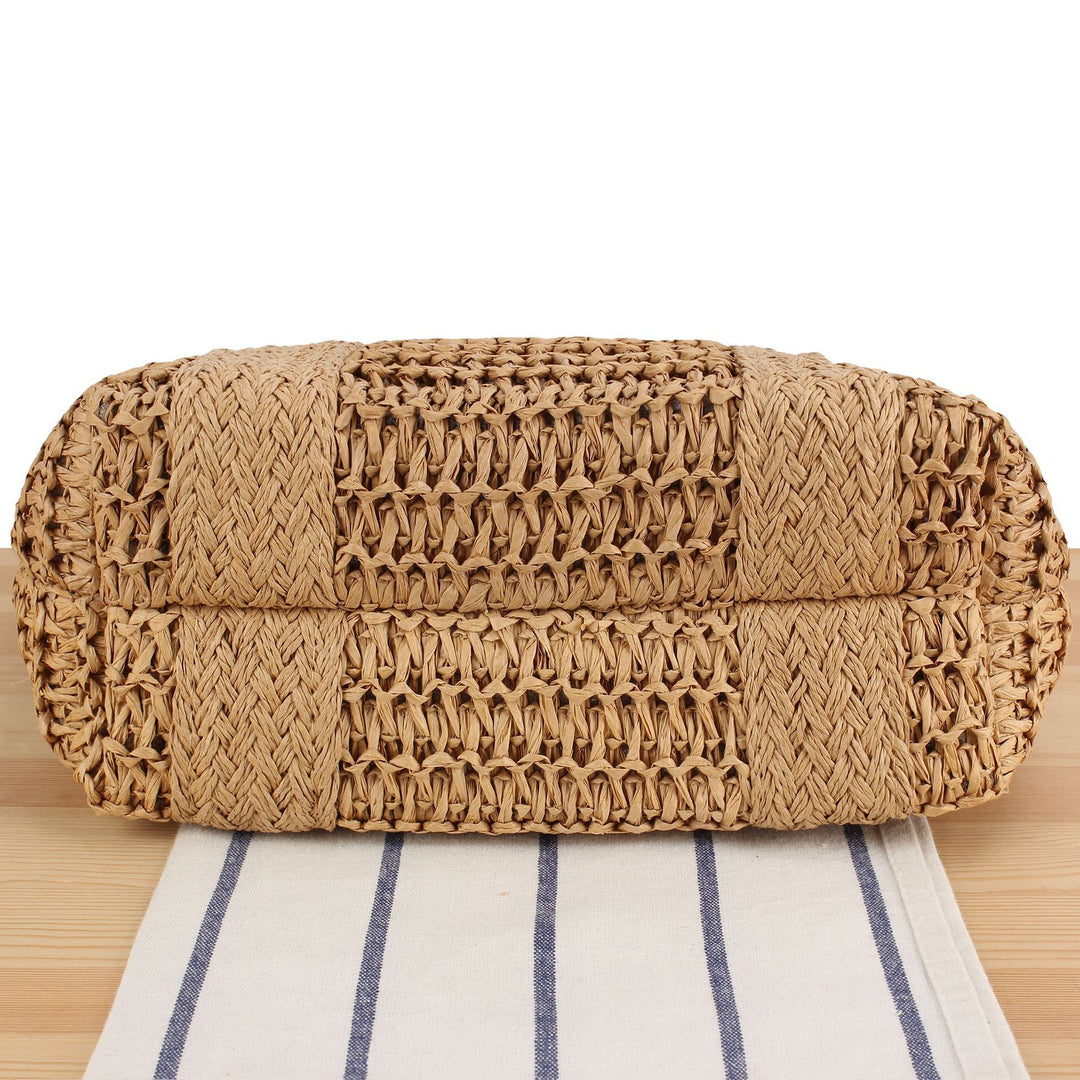 Handbag with Woven Design and Removable Shoulder Strap Bowlift
