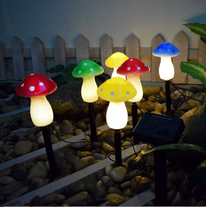 Whimsical Mushroom LED Stake String Lights For Garden Pathway With Weatherproof Design Bowlift