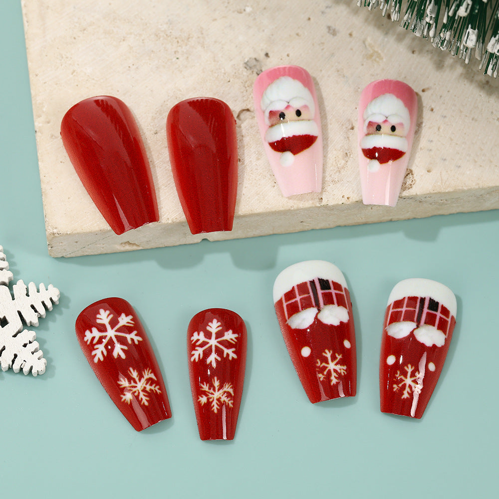 Christmas Art Nails Set with Creative Designs Bowlift