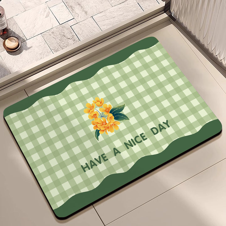 Stylish Floral Patterned Comfort Bath Mat Bowlift