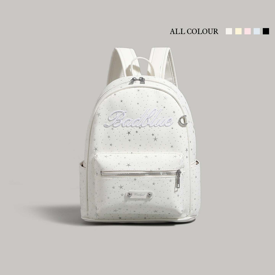 Star-Embellished Casual Backpack Bowlift