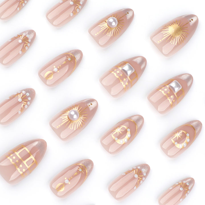 Glamorous nail art with fine gold accents Bowlift