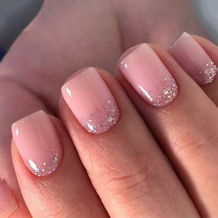 Artful Nail Tips with Glitter Accents Bowlift