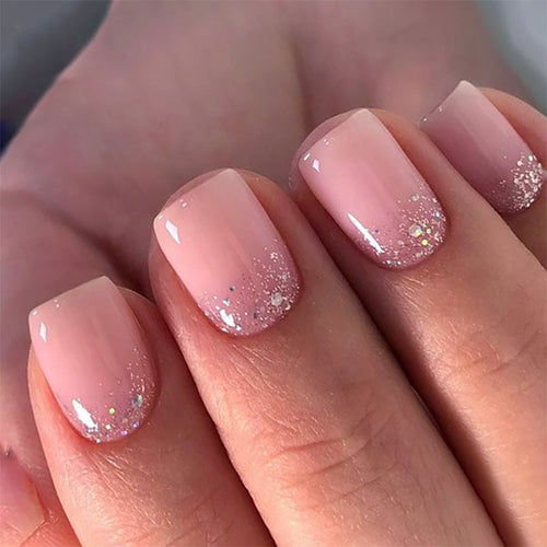 Artful Nail Tips with Glitter Accents Bowlift