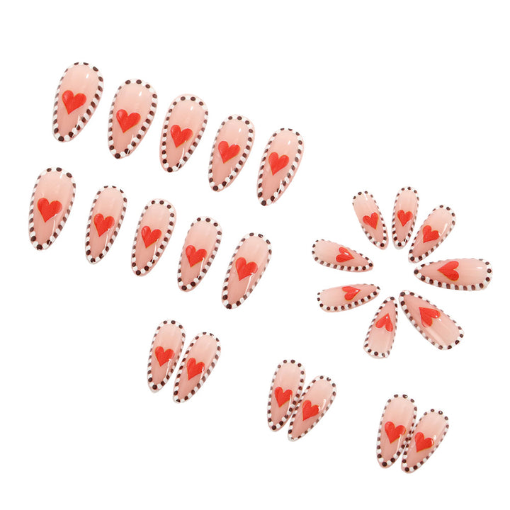 Artificial nails with heart-shaped accents Bowlift