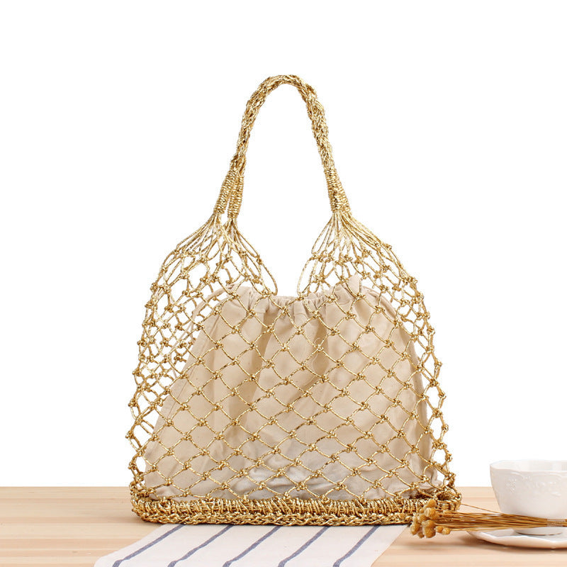Creative mesh handbag with inner pouch Bowlift