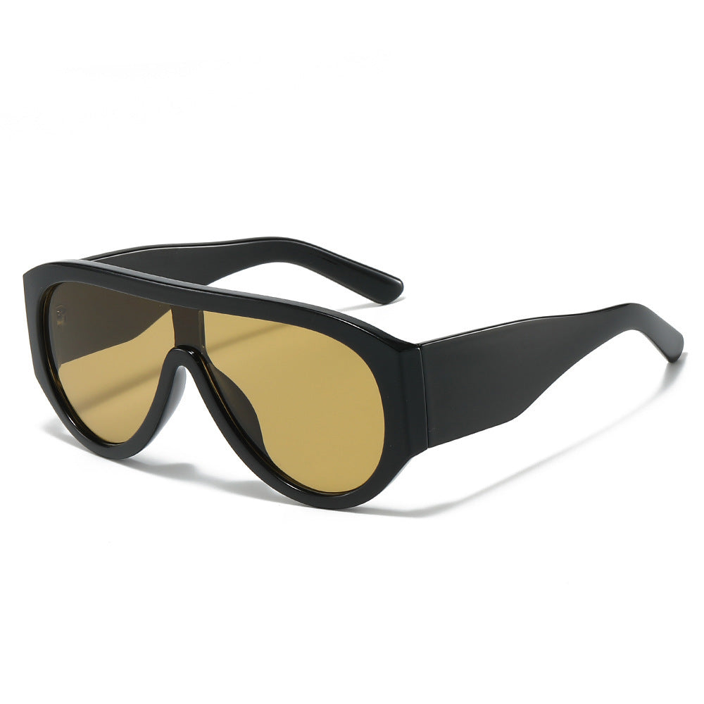 Retro-Inspired Oversized Sun Shield Sunglasses Bowlift