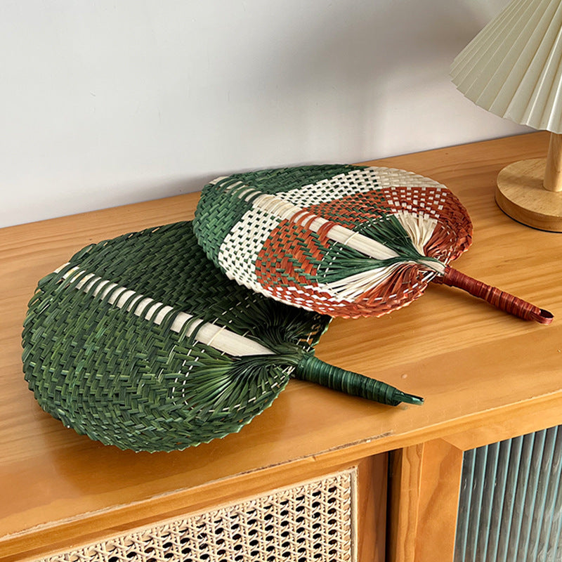 Women Hand-woven Fan made of natural material Bowlift