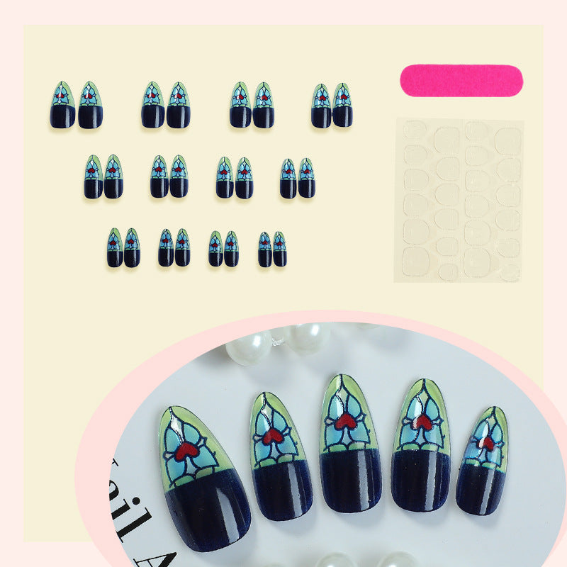 Artistic Stained Glass Press-On Nail Set Bowlift