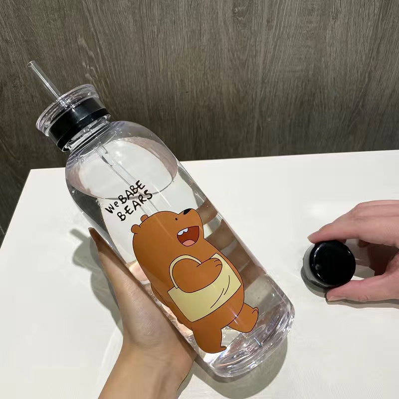 Women's creative drinking bottle with playful panda design Bowlift