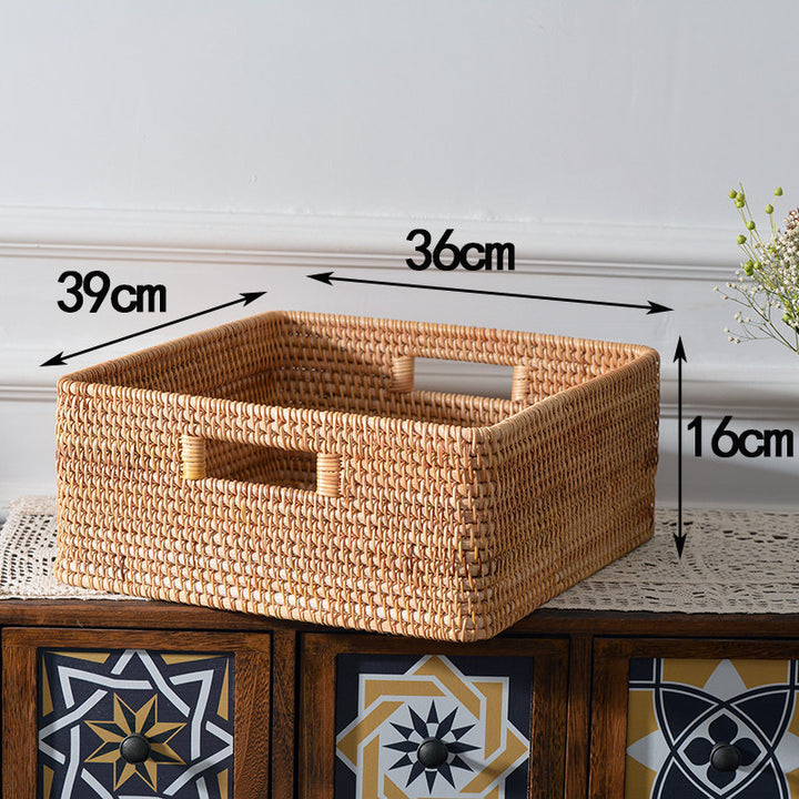 Women rectangular storage basket made of natural material Bowlift